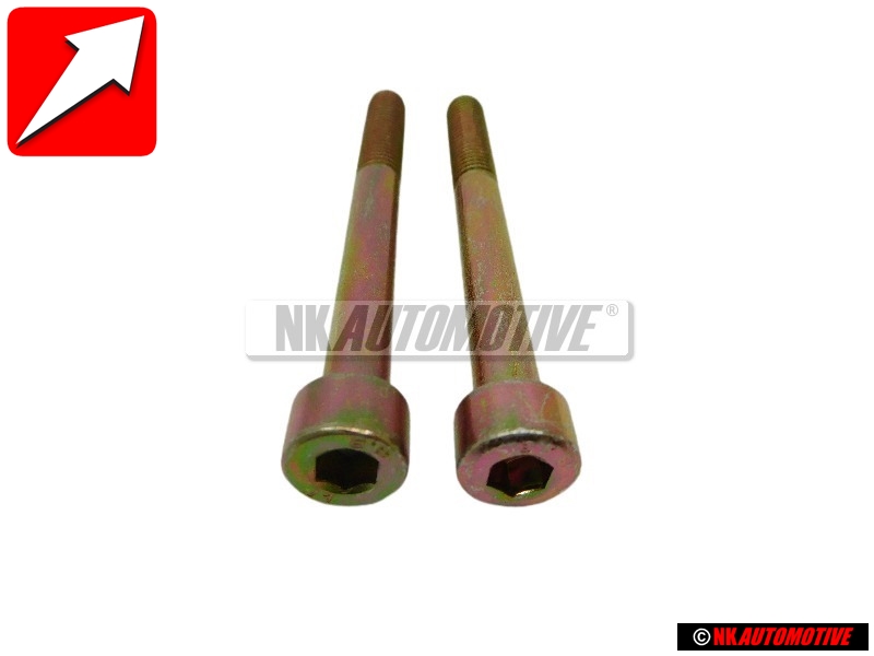 2x Yellow Zinc M8x80 Cylinder Screws For Classic Car Restoration - OE Reference N0447141